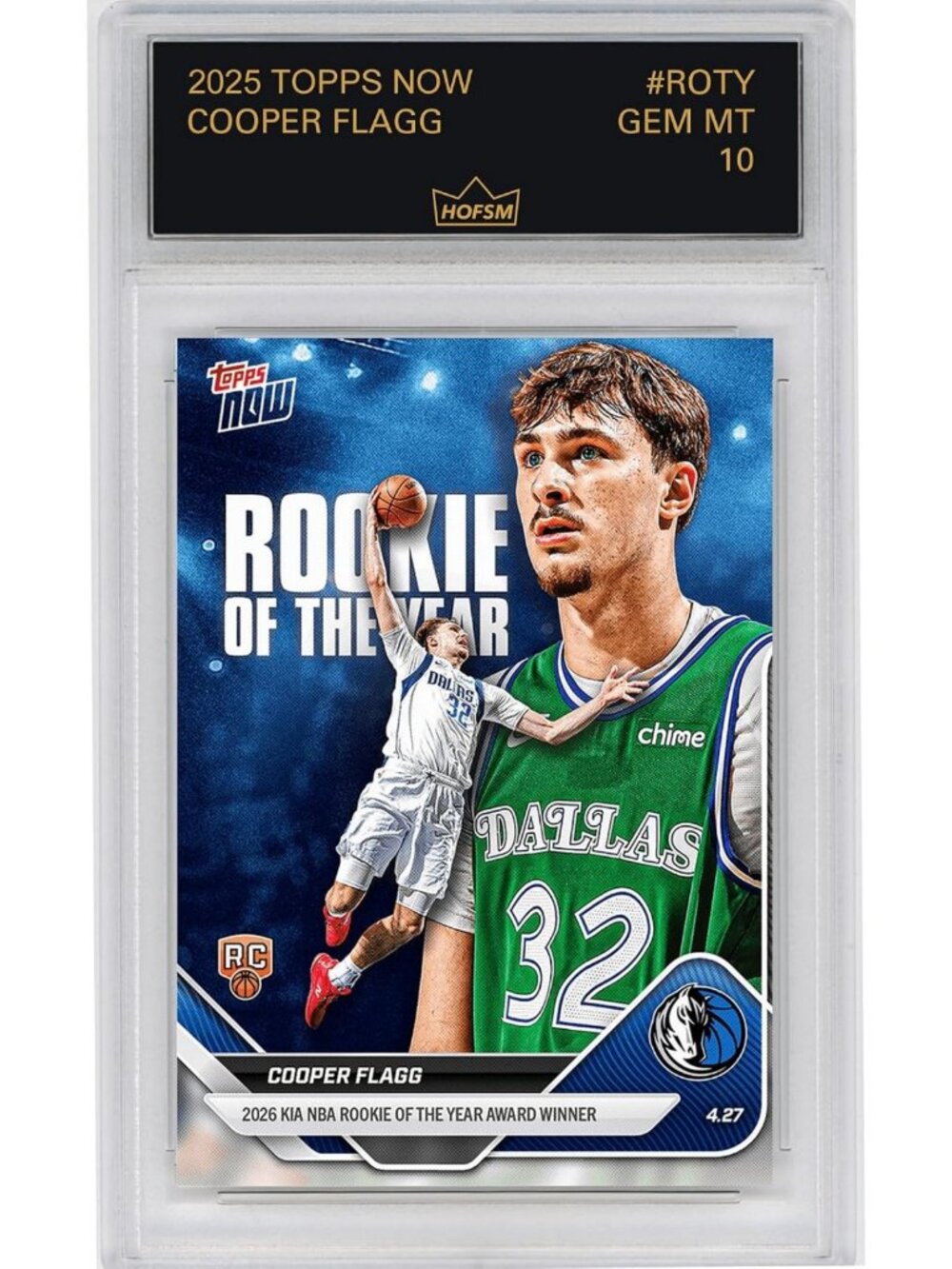2025 Rookie of the Year Basketball Card - Gem Mint RC, Dallas Mavericks, Cooper